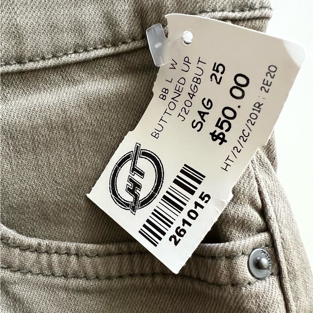 - Nwt Billabong Army Green Distressed Button Up J… - image 3